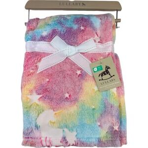 Lullaby Tie Dye Unicorn Stars Baby Blanket Plush Rainbow Magic Girl Lovey NWT